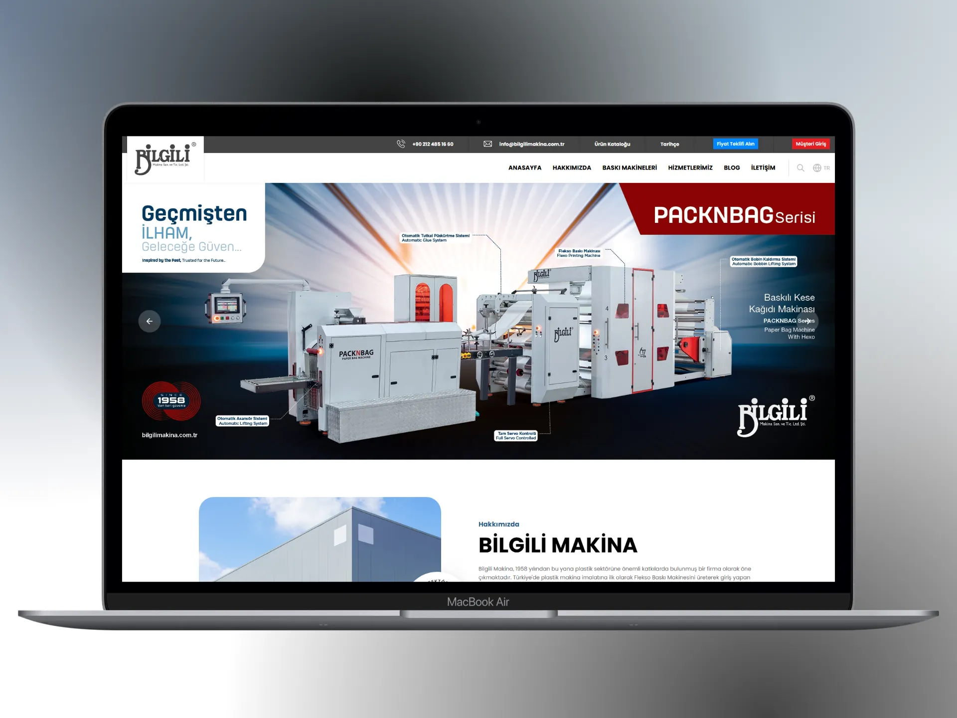 Bilgili Makina | Sipariş, Yedek Parça ve Servis Yönetim Sistemi ekran görünümü