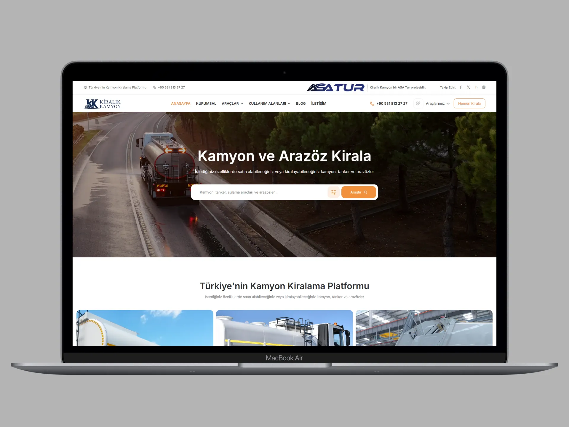 Asatur | Araç Kiralama ve Talep Yönetim Sistemi ekran görünümü
